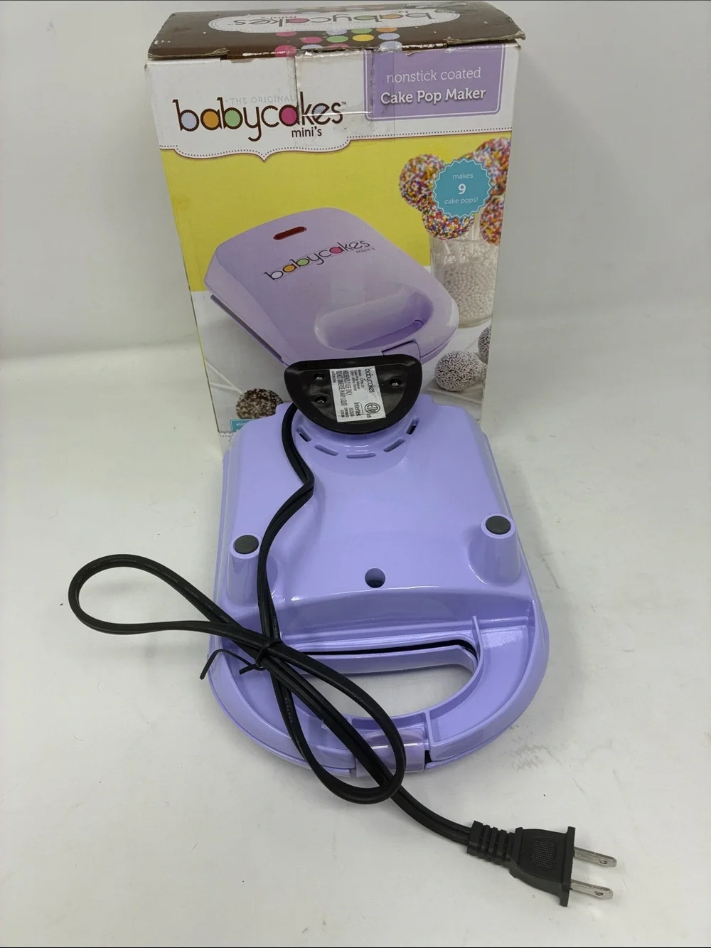 Baby Cakes Mini’s Lilac Cake Pop Maker - 9 Cavity Electric Baker (never used)